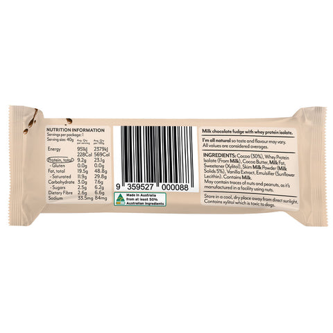 Snack'n Protein Bars Milk Choc Fudge 12 Pack | 40g