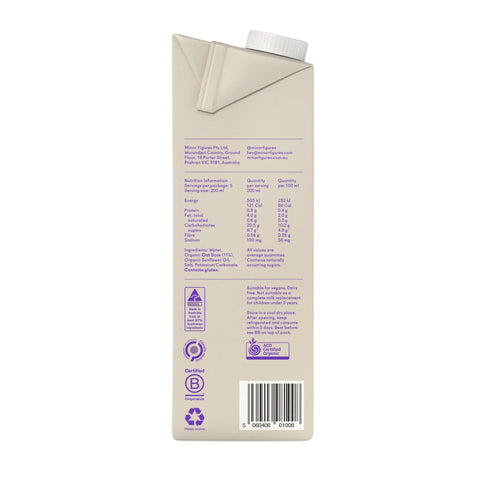 Minor Figures Organic Oat Milk 2 Boxes | 6 x 1L