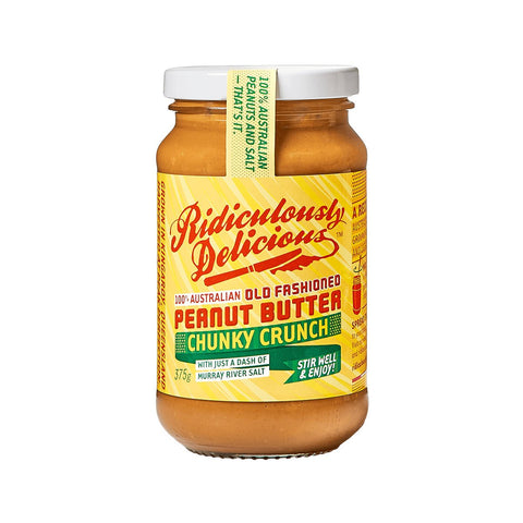 Chunky Crunch Peanut Butter 375g - Ridiculously Delicious Peanut Butter