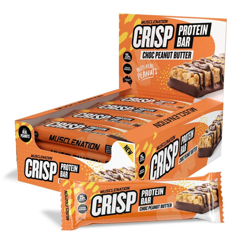 Crisp Protein Bar Choc Peanut Butter - Box of 12-Muscle Nation-iPantry-australia
