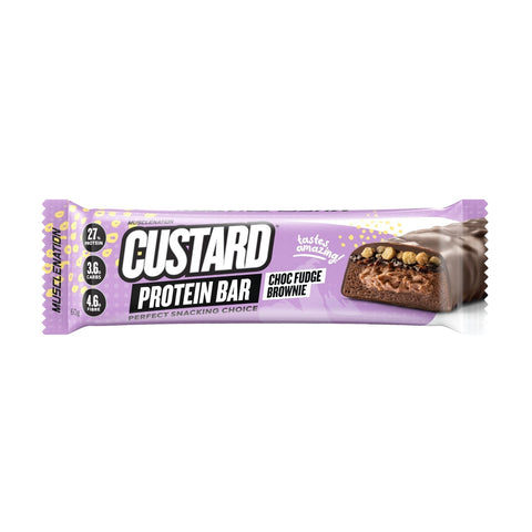 Custard Protein Bar Choc Fudge Brownie - Box of 12-Muscle Nation-iPantry-australia