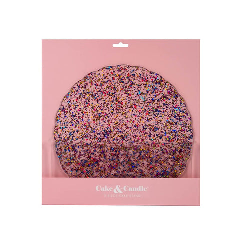 Plateau Gateau 3-Piece Cake Stand (Glitter / Clear)-Cake & Candle-iPantry-australia