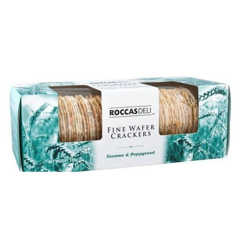 Rocca's Deli Fine Wafer Crackers Sesame & Poppy 100g-Catering Entertaining-Monde Nissin Australia-iPantry-australia