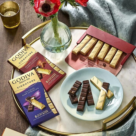 Signature Mini Bars Dark Roasted Almond 90g-Indulgence-Godiva-iPantry-australia