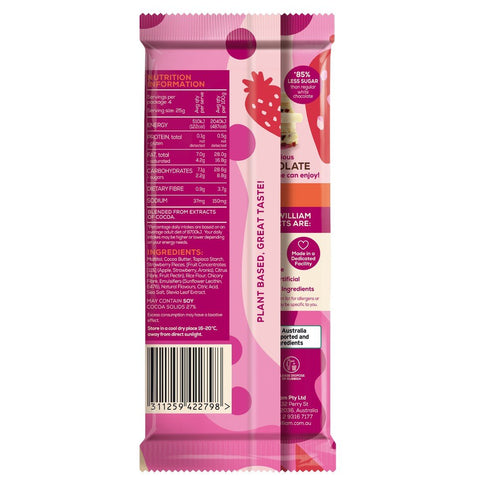 Sweet William White Chocolate with Strawberry Pieces | 100g