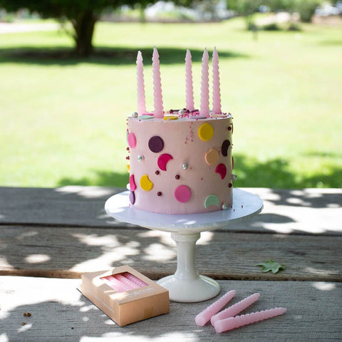 10cm Pink Large Spiral Candles (Pack Of 10)-Cake & Candle-iPantry-australia