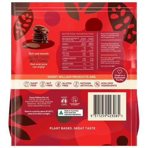 Sweet William Dark Choc Buttons | 300g