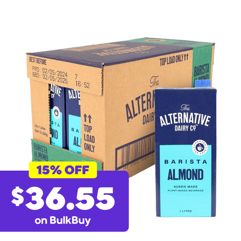 The Alternative Dairy Co Barista Almond Milk Box | 12 x 1L