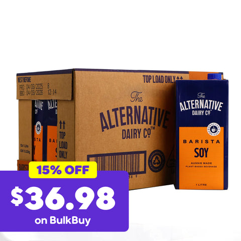 The Alternative Dairy Co Barista Soy Milk Box | 12 x 1L