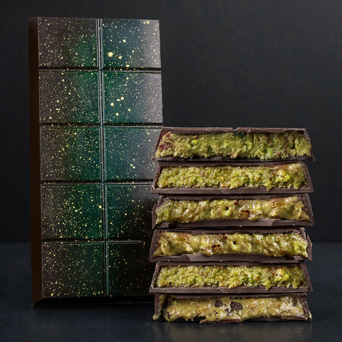 Choced Pistachio Kunafa Dark Chocolate Block