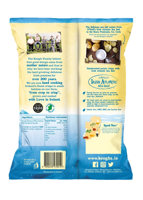 Keogh's Irish Potato Chips Original Atlantic Sea Salt | 125g (BB 03/09/2026)