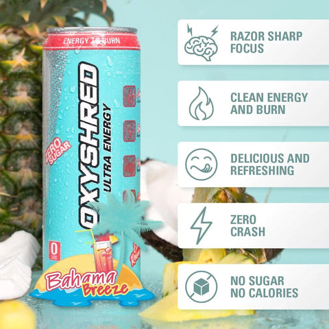 OxyShred Ultra Energy RTD Bahama Breeze Can 355ml (12 P/Carton)