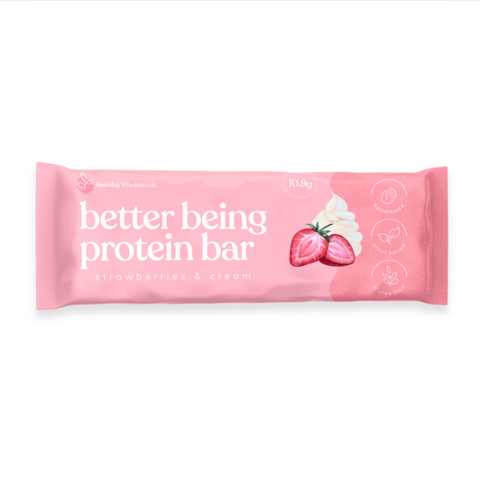 Sneaky Wholefoods Strawberries & Cream Better Being Protein Bar | 60g (BB 06/05/2026)