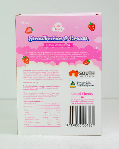 Cloud Theory Strawberries & Cream Gourmet Marshmallow 6 Pack | 130g