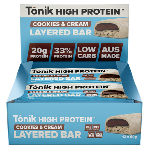 Tonik Protein Bars Cookies N Cream 12 Pack | 60g