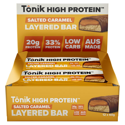 Tonik Salted Caramel Protein Bars 12 Pack | 60g