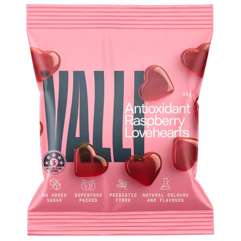 Valli Snacks Antioxidant Raspberry Hearts | 50g