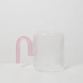 Archer Ribbed Glass Cup Clear / Taffy Pink-Sage and Copper-iPantry-australia