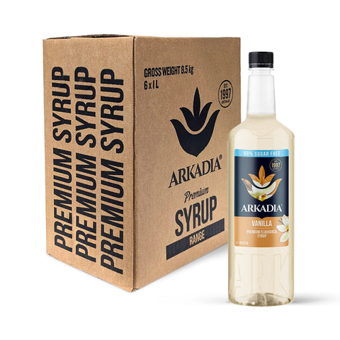 Arkadia Vanilla Syrup 99% Sugar Free Box | 6 x 1L