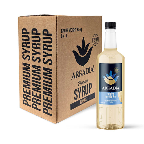 Arkadia White Chocolate Syrup Box | 6 x 1L