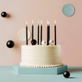 Black Tall Cake Candles 12cm (Pack Of 12)-Cake & Candle-iPantry-australia