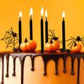 Black Tall Cake Candles 12cm (Pack Of 12)-Cake & Candle-iPantry-australia
