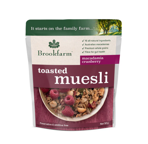 Brookfarm Macadamia Cranberry Toasted Muesli | 50g