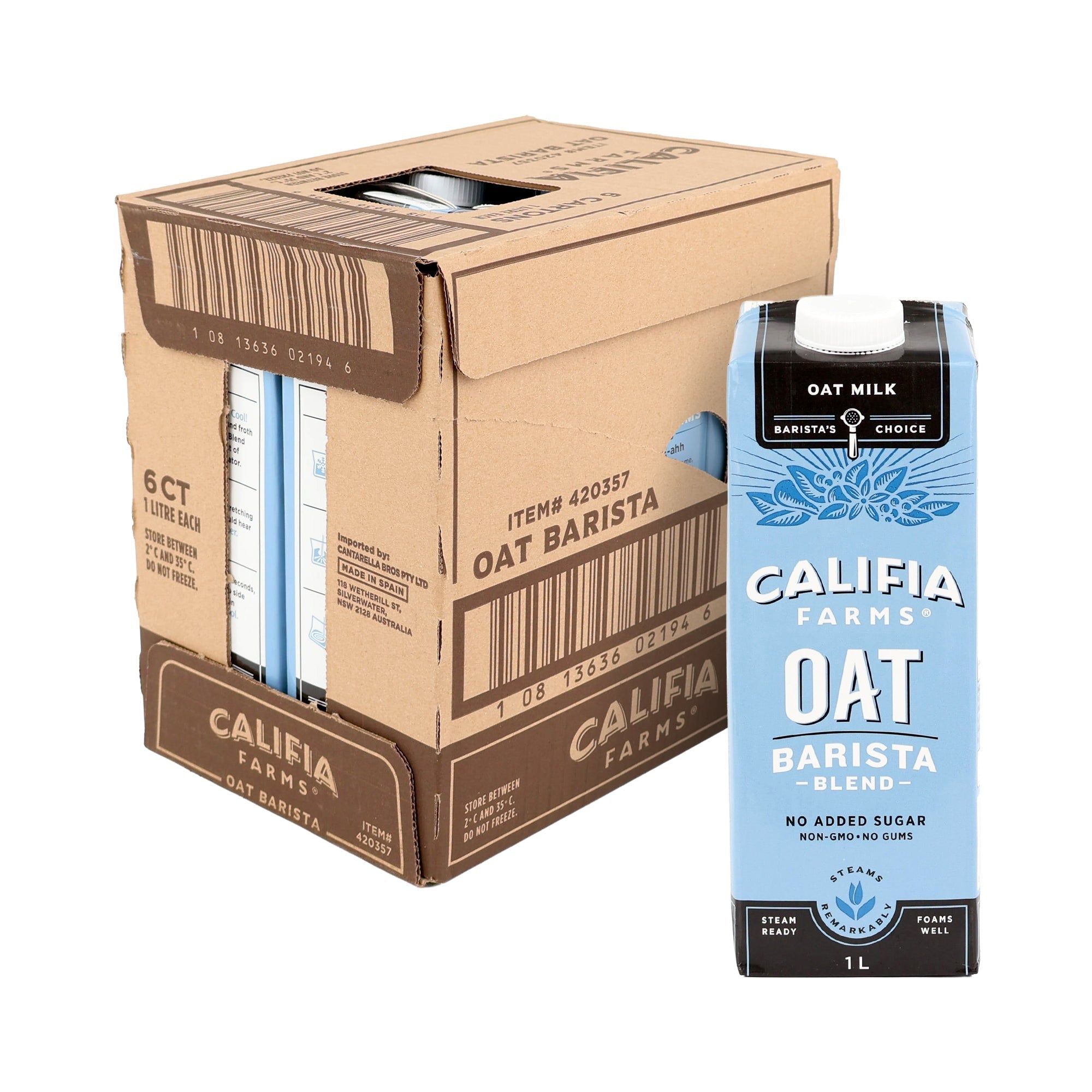 Califia Farms Barista Blend Oat Milk Box | 6 x 1L