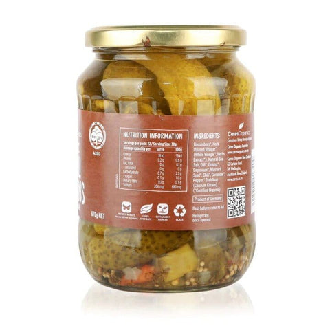 Chilli Gherkins 670g-Pantry-Ceres Organics-iPantry-australia