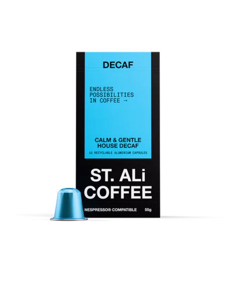 ST. ALi Swiss Water Decaf Coffee Capsules Carton 6 x 10 Pack