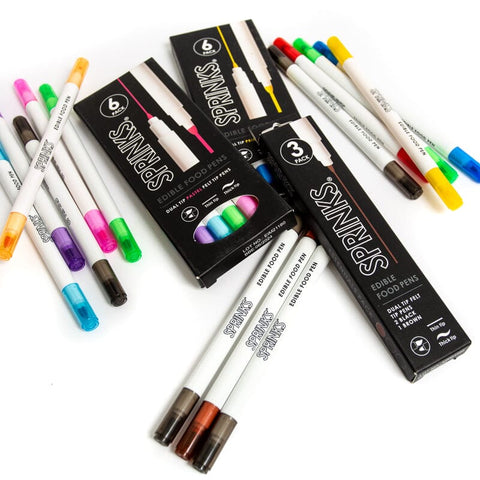 Edible Food Pen Set - Primary Pack (Pack Of 6)-Sprinks-iPantry-australia