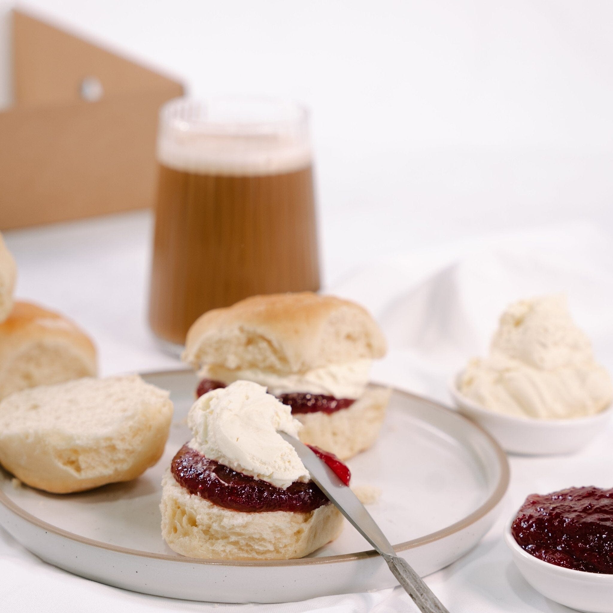 House-made Scones with Raspberry Jam & Whipped Cream (on the side ...