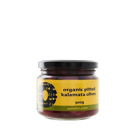 Organic Pitted Kalamata Olives 300g-Catering Entertaining-Mount Zero Olives-iPantry-australia