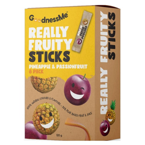 Goodness Me Pineapple & Passionfruit Fruit Sticks 8 Pack | 120g