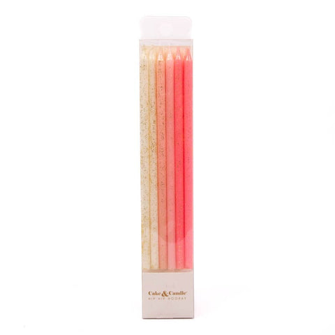 Pink Glitter Cake Candles (Pack Of 12)-Cake & Candle-iPantry-australia