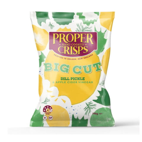 Proper Crisps BIG CUT Dill Pickle 140g-Indulgence-Proper Crisps-iPantry-australia