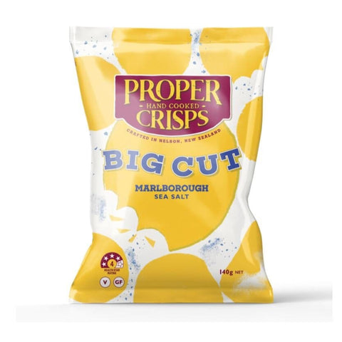 Proper Crisps BIG CUT Malborough Sea Salt 140g-Indulgence-Proper Crisps-iPantry-australia