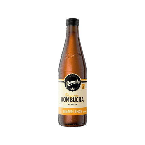 Remedy Kombucha Ginger Lemon Bottle 330mL x12 - Remedy