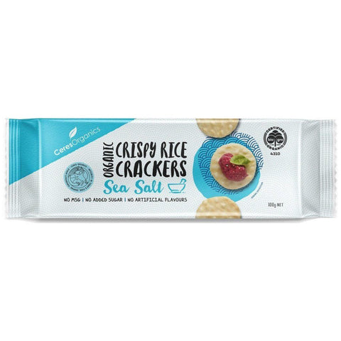 Rice Crackers Sea Salt 100g-Catering Entertaining-Ceres Organics-iPantry-australia