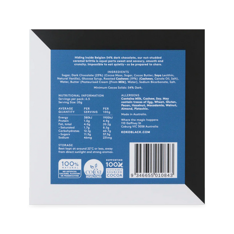 Koko Black Salty Cashew Crunch Dark Chocolate | 130g