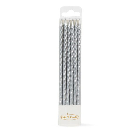 Spiral Cake Candles Silver (Pack Of 12)-Cake & Candle-iPantry-australia
